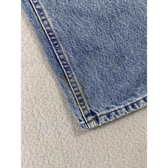 Harley Davidson Jeans Mens 31x29 Blue Denim Light Wash Straight Stains Tag 33x30 - Picture 15 of 16